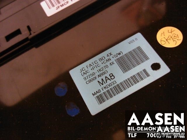 Varmeapparat betjening til Hyundai Ix20 2010-2017  (97250 1K2704X|)