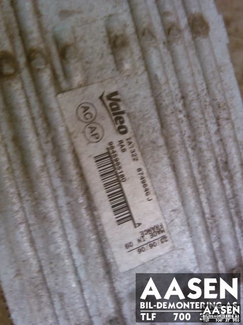 Intercooler til Peugeot Partner 2002-2008 (Type I, Fase 2)  (VALEO|9645965180|)