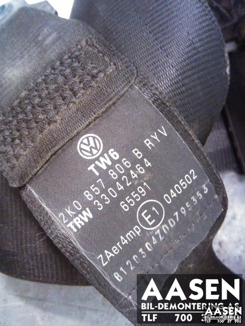 Sikkerhetsbelte foran høyre til VW Caddy 2004-2010 (Type III, Fase 1)  (TRW|2K0857806B|)