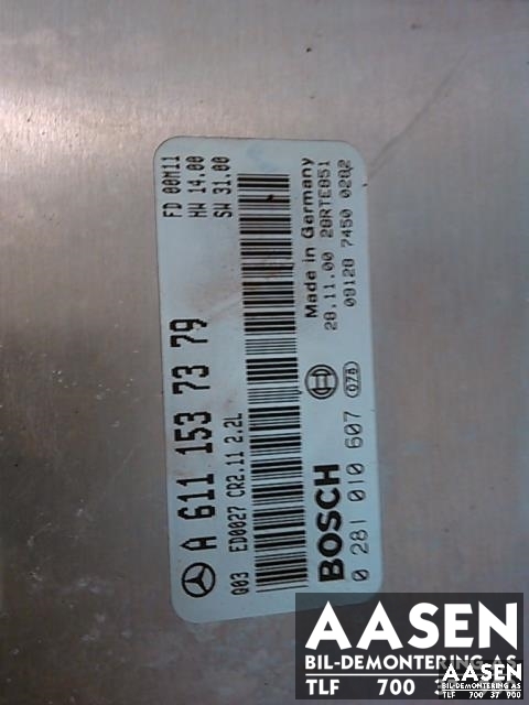 Styreenhet motor til Mercedes C-Klasse 2000-2004 (Fase 1) (W203) (W203) (BOSCH|A611 153 7379|0281010607|)