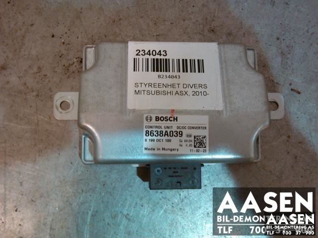 Styreenhet diverse til Mitsubishi ASX 2010-2019 (BOSCH|8638A039|)