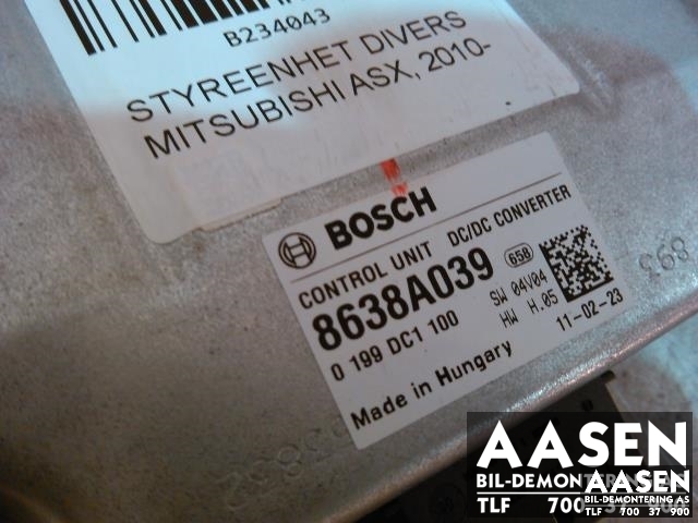 Styreenhet diverse til Mitsubishi ASX 2010-2019 (BOSCH|8638A039|)