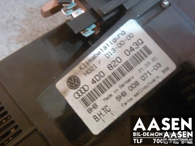 Varmeapparat betjening til Audi A8 1995-2002 (Type I)  (4D0820043Q|)