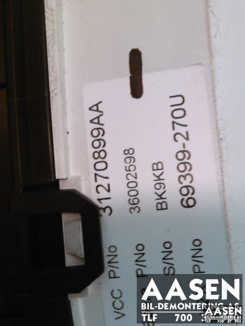 Instrumentpanel til Volvo V70 2007-2013 (Type III, Fase 1) (31270899AA|)