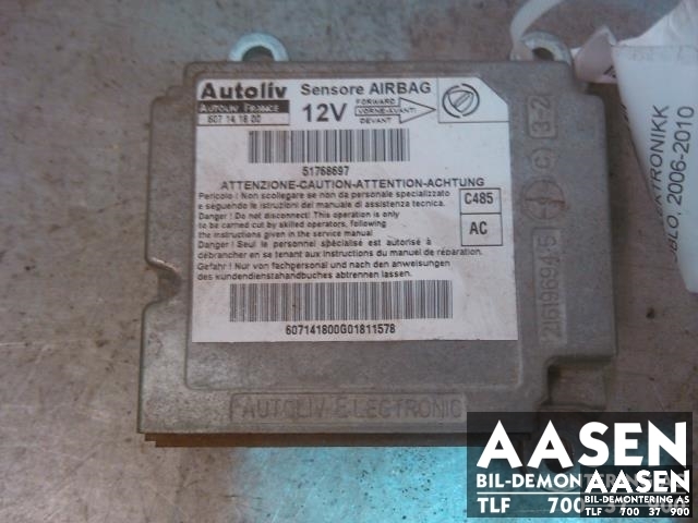 Airbag elektronikk til Fiat Doblo, 2006-2010 (Type I, Fase 2)  (AUTOLIV|51768697)