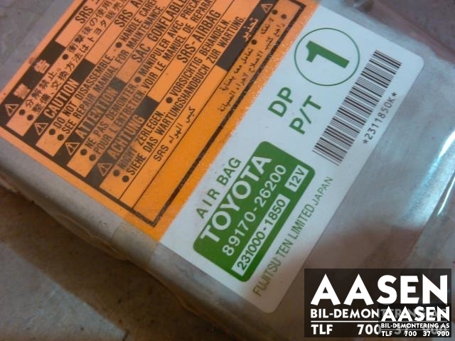 Airbag elektronikk til Toyota Hiace 2007-2012 (Fase 3)  (FUJITSU|89170-26200|)