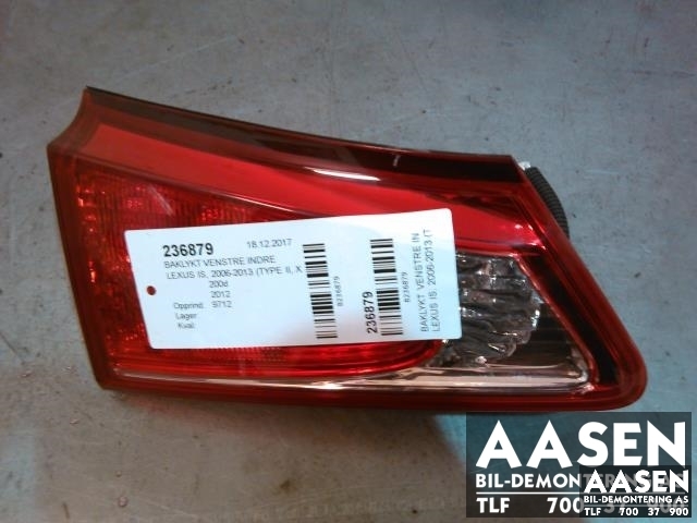 Baklykt venstre indre til Lexus IS, 2006-2013 (Type II) (XE20) (XE20) 