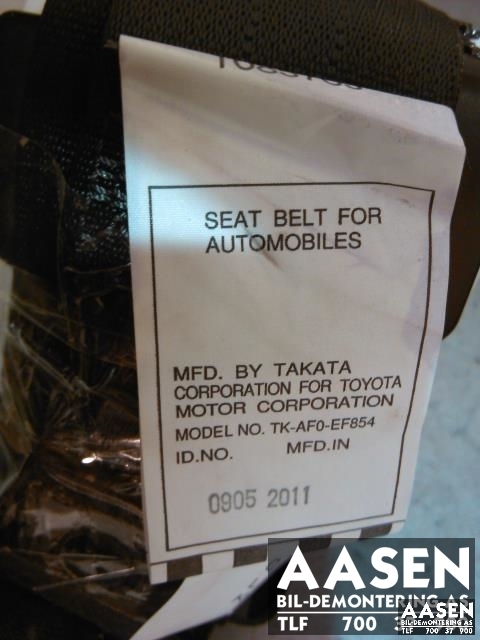 Sikkerhetsbelte bak midtre til Lexus IS 2006-2013 (Type II) (XE20) (XE20) (TK-AF0-EF854|)