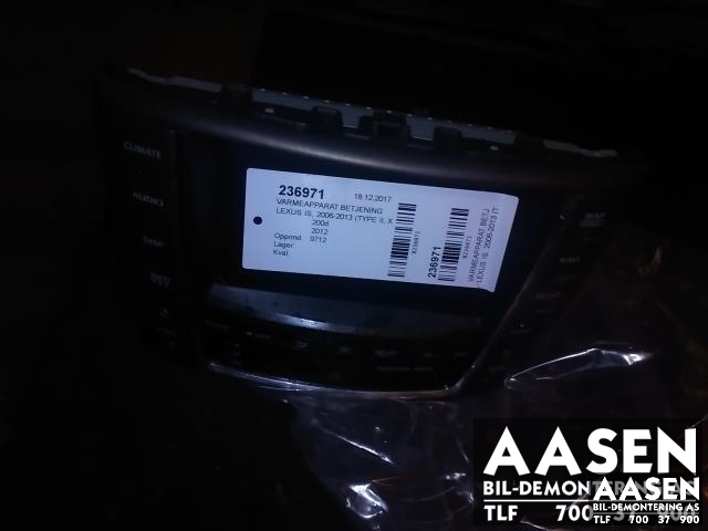 Varmeapparat betjening til Lexus IS 2006-2013 (Type II) (XE20) (XE20) (AISIN|86805-53341|)