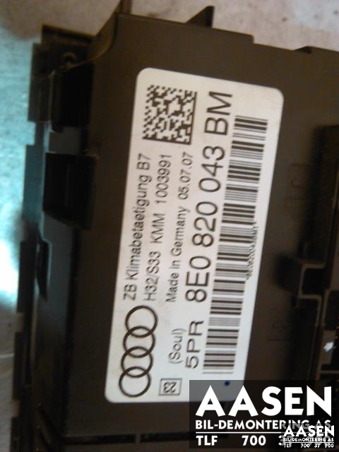 Varmeapparat betjening til Audi A4 2004-2008 (Type III) (B7) (B7) (8E0820043BM|)