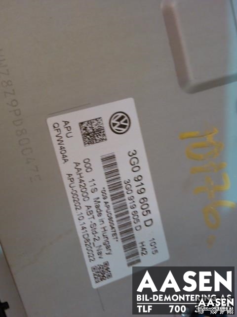 Bilstereo betjeningspanel til VW Passat 2015-2019 (Fase 1) (B8) (B8) (3G0919605D|)