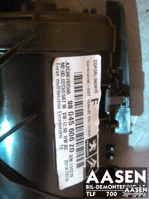 Instrument kjørecomputer til Peugeot 3008 2009-2016 (Type I)  (98045606ZD|)