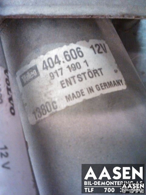 Viskermotor frontrute til Volvo S60 2000-2004 (Type I, Fase 1) (VALEO|9171901|)
