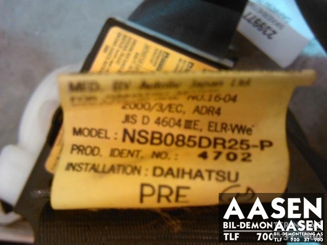 Sikkerhetsbelte foran høyre til Daihatsu Terios 2000-2006 (NSB085DR25-P|)