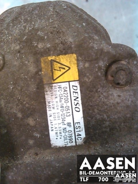 Aircondition kompressor hybrid til Toyota Yaris 2012-2014 (Type III, Fase 1)  (DENSO|88370-52010|042200-0513|)