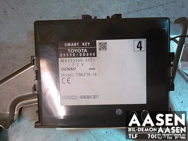 Styreenhet diverse til Toyota Yaris, 2012-2014 (Type III, Fase 1)  (DENSO|89990-0D040)
