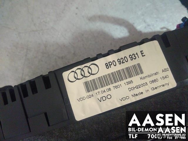 Instrumentpanel til Audi A3 2003-2008 (Type II, Fase 1)  (8P0920931E|)