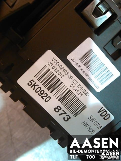 Instrumentpanel til VW Golf VI 2008-2012  (5K0920873|)