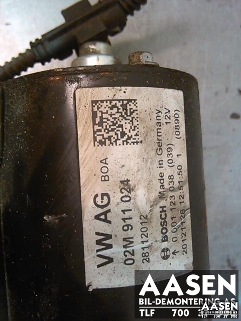 Starter diesel til Škoda Octavia 2009-2013 (Type II, Fase 2)  (BOSCH|02M911024|0001123038|)