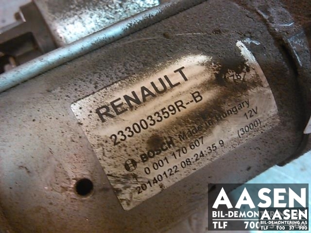 Starter diesel til Nissan Qashqai 2014-2021 (Type II)  (BOSCH|233003359R-B|0001170607|)