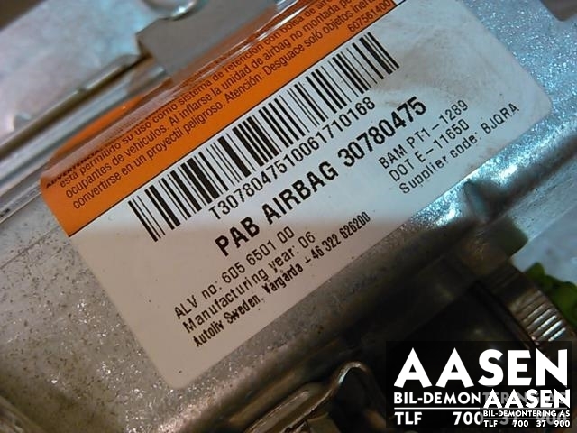 Airbag passasjer til Volvo S80 2006-2013 (Type II, Fase 1)  (30780475|)