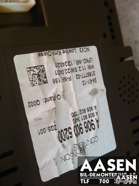 Instrumentpanel til Mercedes Sprinter 2006-2013 (Fase 1) (906) (906) (JOHNSON CONTROLS|A9069005200|)