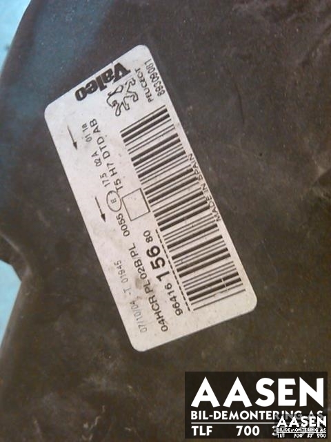 Frontlykt høyre halogen til Peugeot 307 2001-2004 (Fase 1) (VALEO|6205 ZR|9641615680|)