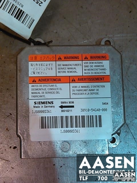Airbag elektronikk til Suzuki Liana, 2001-2004 (Fase 1)  (SIEMENS|38910-54G40-000)
