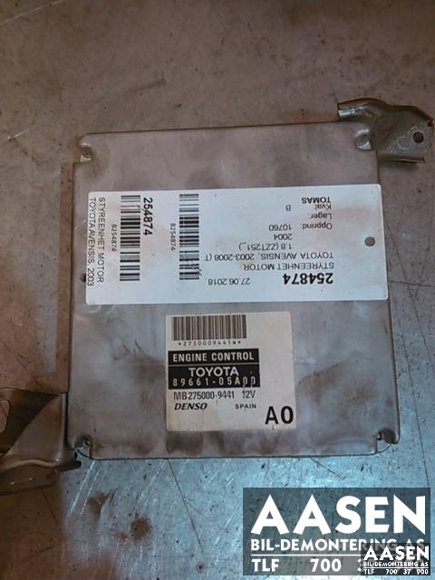 Styreenhet motor til Toyota Avensis 2003-2008 (Type II) (DENSO|89661-05A00|)