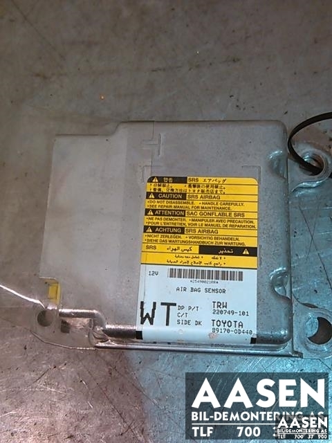 Airbag elektronikk til Toyota Yaris, 2009-2011 (Type II, Fase 2)  (TRW|89170-0D440)