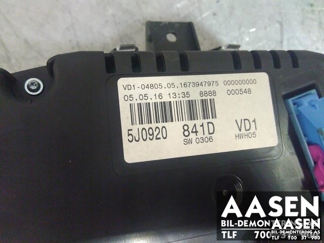 Instrumentpanel til Škoda Roomster 2010-2015 (Fase 2)  (5J0920841D|)