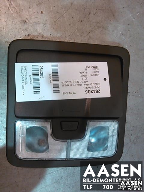 Taklyspanel til Isuzu D-Max, 2017-2020 (Type II, Fase 2)  