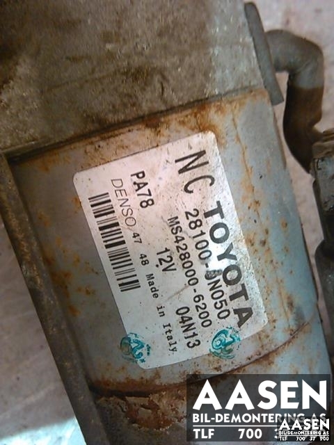 Starter diesel til Toyota Auris 2010-2012 (Type I, Fase 2)  (DENSO|28100-0N050|)