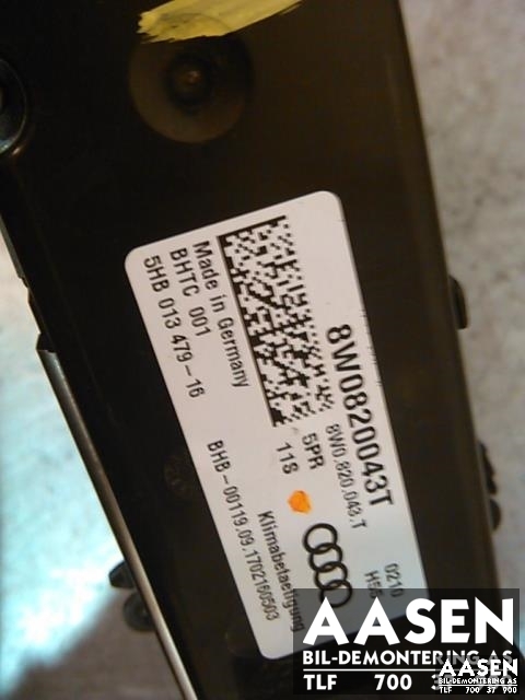 Varmeapparat betjening til Audi A4 2015-2019 (Type V, Fase 1) (B9) (B9) (8W0820043T|)
