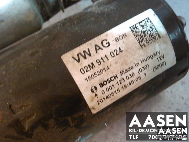 Starter diesel til VW Caddy 2010-2015 (Type III, Fase 2)  (BOSCH|02M911024|)
