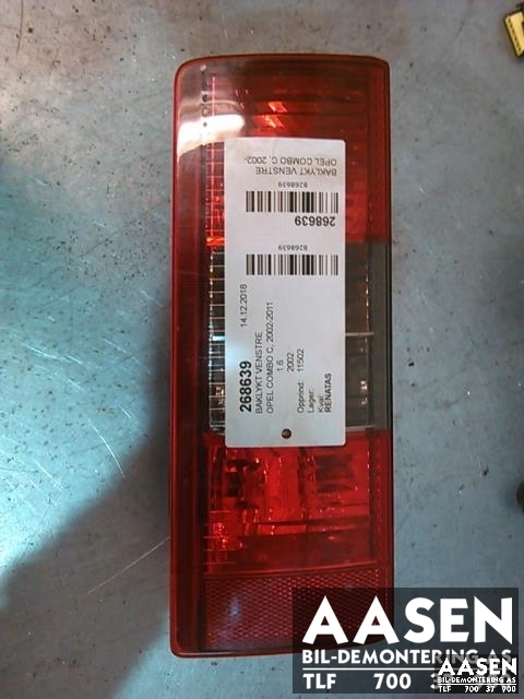Baklykt venstre til Opel Combo C, 2002-2011