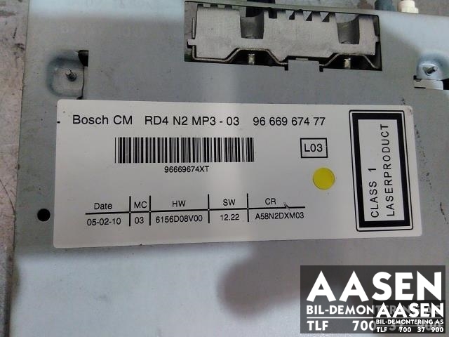 Bilstereo til Peugeot 5008 2010-2017 (Type I)  (6574 PT|9666967477|6579 NV| 6574 PV)