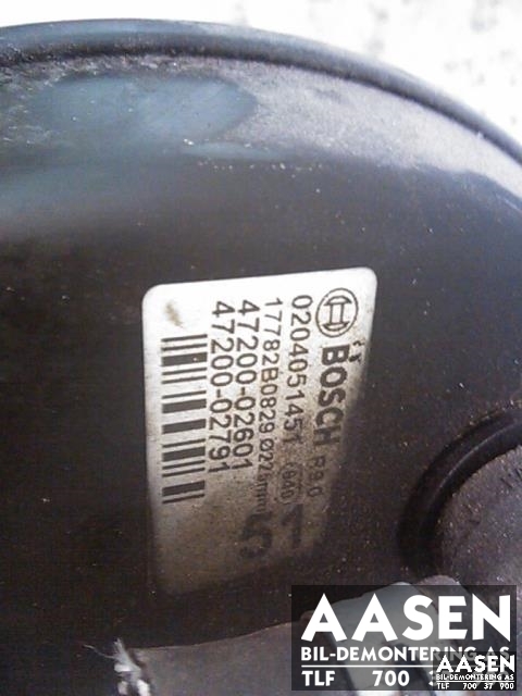 Bremsekraft-forsterker til Toyota Auris 2007-2010 (Type I, Fase 1)  (BOSCH|47200-02601|0204051451|)
