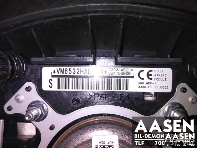 Airbag rattpute til Mitsubishi Outlander 2012-2015 (Type III, Fase 1)  (7030A459XA|)