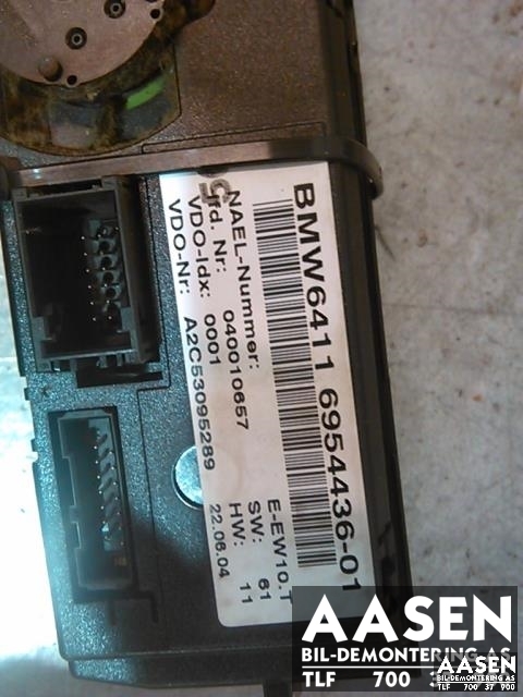 Varmeapparat betjening til BMW 1-Serie 2004-2011 (E81/E82/E87/E88) (E81/E82/E87/E88) (64 11 6 954 436|)