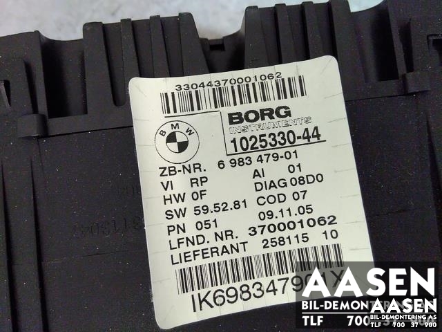 Instrumentpanel til BMW 3-Serie 2005-2011 (E90/E91/E92/E93) (E90/E91/E92/E93) (6983479-01|)