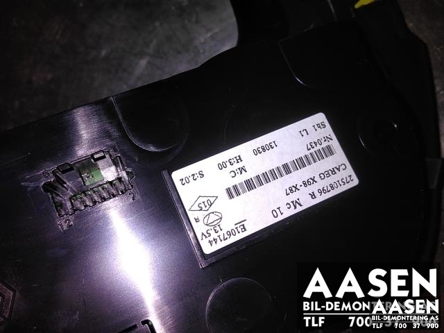 Varmeapparat betjening til Renault Captur 2013-2020 (Type I) (VALEO|275108796R|)