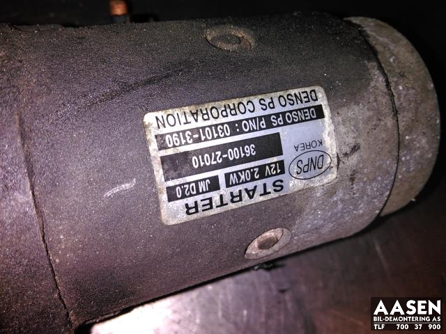 Starter diesel til Hyundai Santa Fe 2006-2009 (Type II, Fase 1)  (DENSO|36100-27010|)