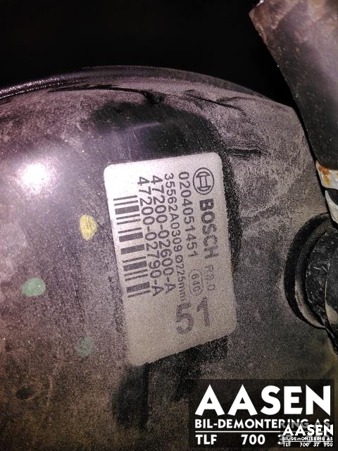 Bremsekraft-forsterker til Toyota Auris 2007-2010 (Type I, Fase 1) (BOSCH|47200-02600-A|0204051451|)