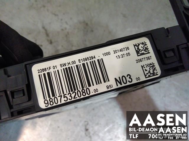 Sikringsboks til Peugeot 2008 2013-2019 (Type I)  (9807532080|)