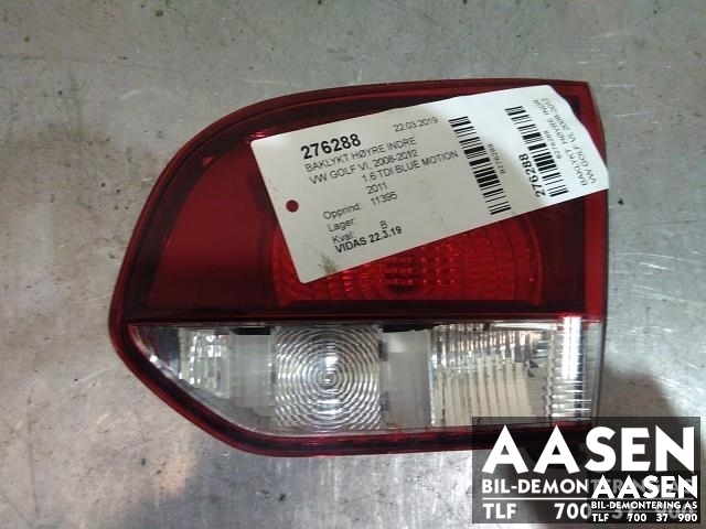 Baklykt høyre indre til VW Golf VI 2008-2012 (5K0 945 094 AA|)