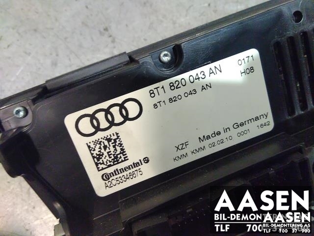 Varmeapparat betjening til Audi A4 2007-2014 (Type IV) (B8) (B8) (CONTINENTAL|8T1820043AN|)