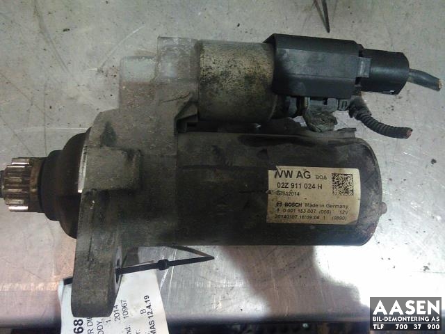 Starter diesel til VW Caddy, 2010-2015 (Type III, Fase 2)  (BOSCH|02Z911024H)