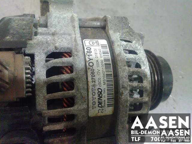 Dynamo til Toyota Yaris 2012-2014 (Type III, Fase 1)  (DENSO|27060-0Y160|)