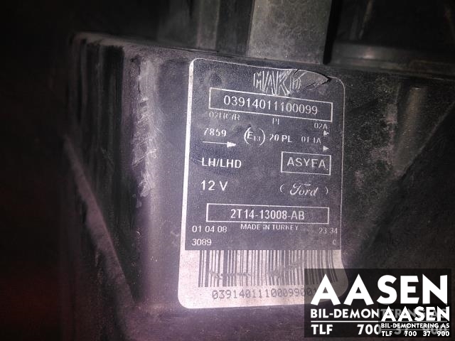 Frontlykt venstre halogen til Ford Transit Connect 2003-2009 (Type I, Fase 1)  (2T14-13008-AB|1346495|)